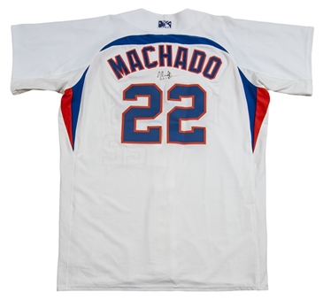 Manny Machado Game Used and Signed Minor League Jersey (Team LOA & JSA)